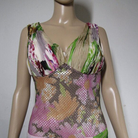 MUSANI COUTURE 6 Floral ASYMMETRICAL Halter FAIRY Pink Princess Prom Maxi Dress - Picture 2 of 14